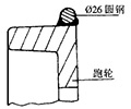 圖1 在跑輪上焊圓鋼校正圓度